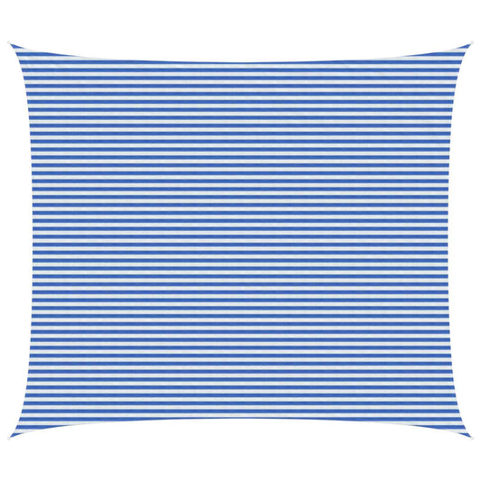 Sunshade Sail Blue and White 6 x 7 m HDPE