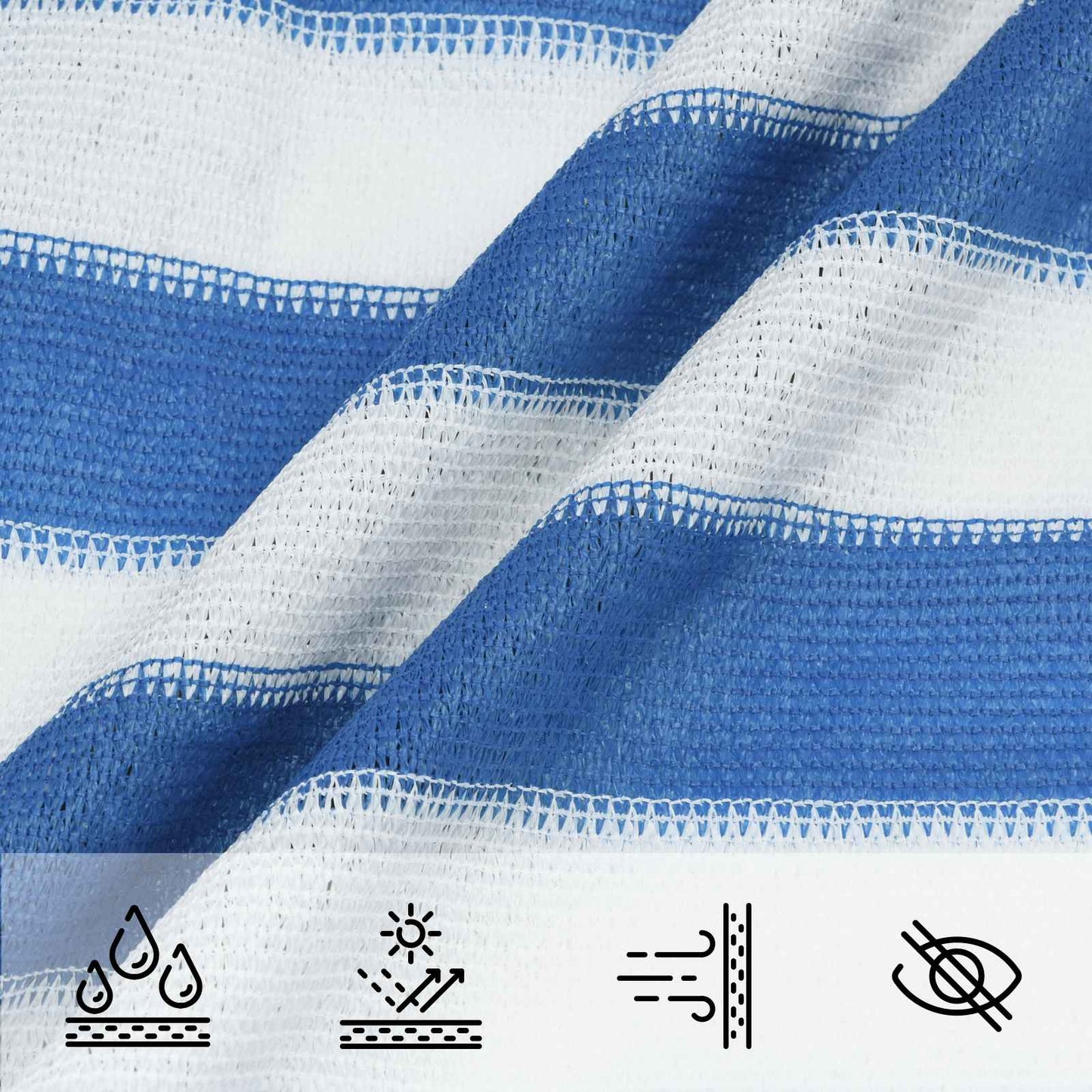 Sunshade Sail Blue and White 3 x 4 x 5 m HDPE