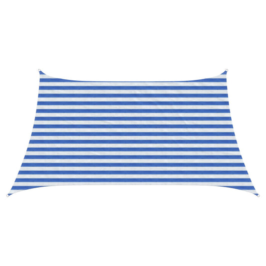 Sunshade Sail Blue and White 3 / 4 x 2 m HDPE