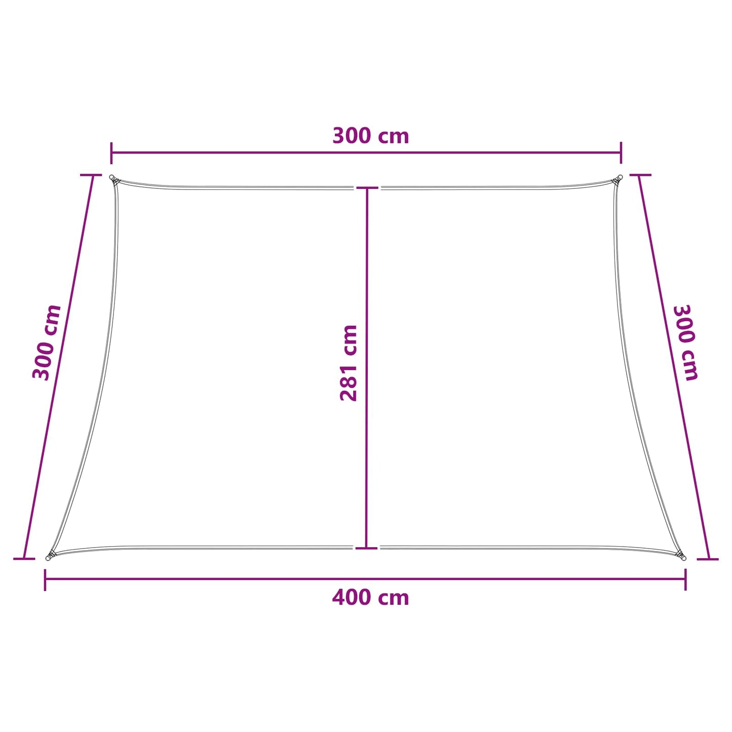 Sunshade Sail Blue and White 3 / 4 x 3 m HDPE