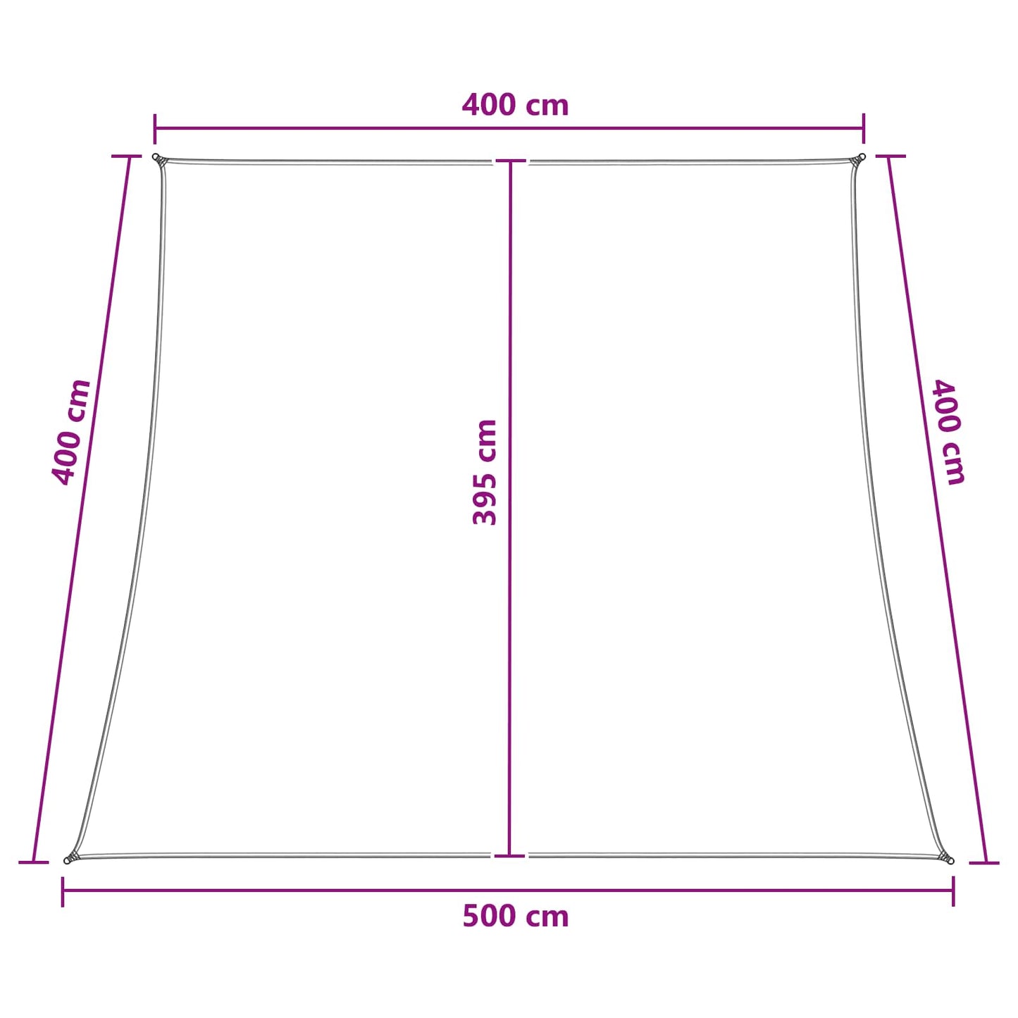Sunshade Sail Blue and White 4 / 5 x 4 m HDPE