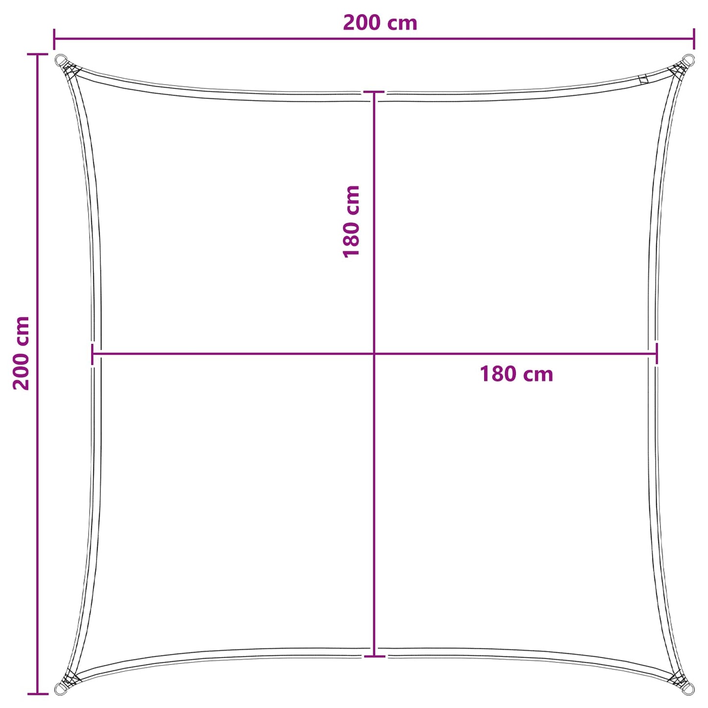 Sunshade Sail Light Grey and White 2 x 2 m HDPE