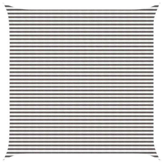 Sunshade Sail Light Grey and White 5 x 5 m HDPE