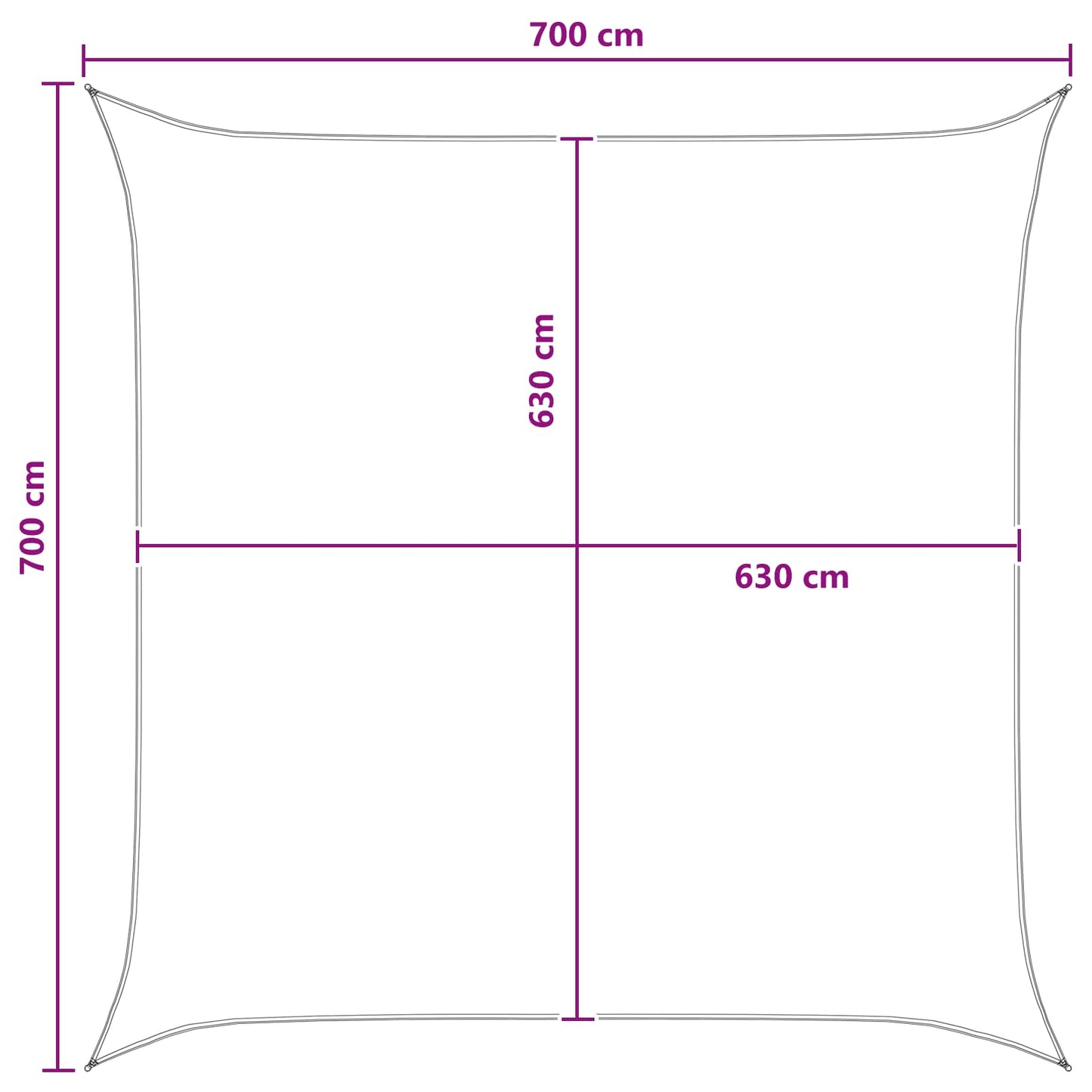 Sunshade Sail Light Grey and White 7 x 7 m HDPE