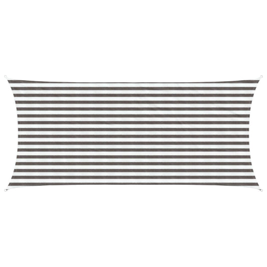 Sunshade Sail Light Grey and White 2 x 4.5 m HDPE