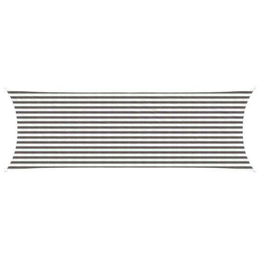Sunshade Sail Light Grey and White 2 x 6 m HDPE