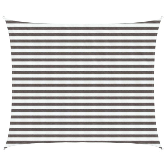 Sunshade Sail Light Grey and White 2.5 x 3.5 m HDPE