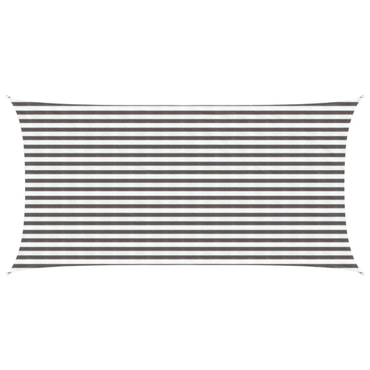 Sunshade Sail Light Grey and White 2.5 x 5 m HDPE
