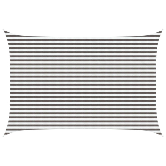 Sunshade Sail Light Grey and White 3 x 5 m HDPE