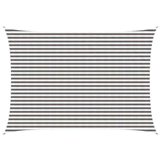 Sunshade Sail Light Grey and White 3.5 x 5 m HDPE