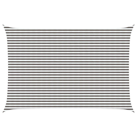 Sunshade Sail Light Grey and White 4 x 6 m HDPE