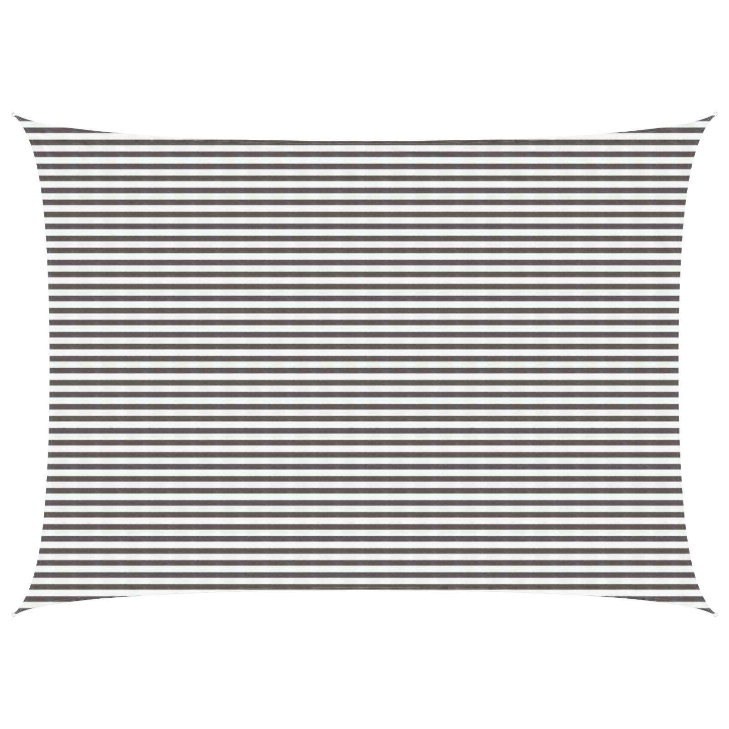 Sunshade Sail Light Grey and White 5 x 8 m HDPE