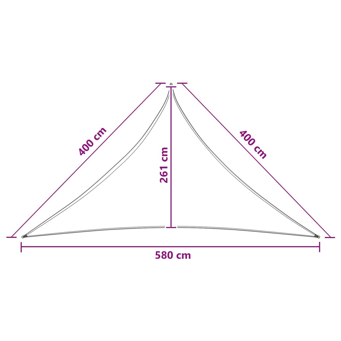 Sunshade Sail Light Grey and White 4 x 4 x 5.8 m HDPE