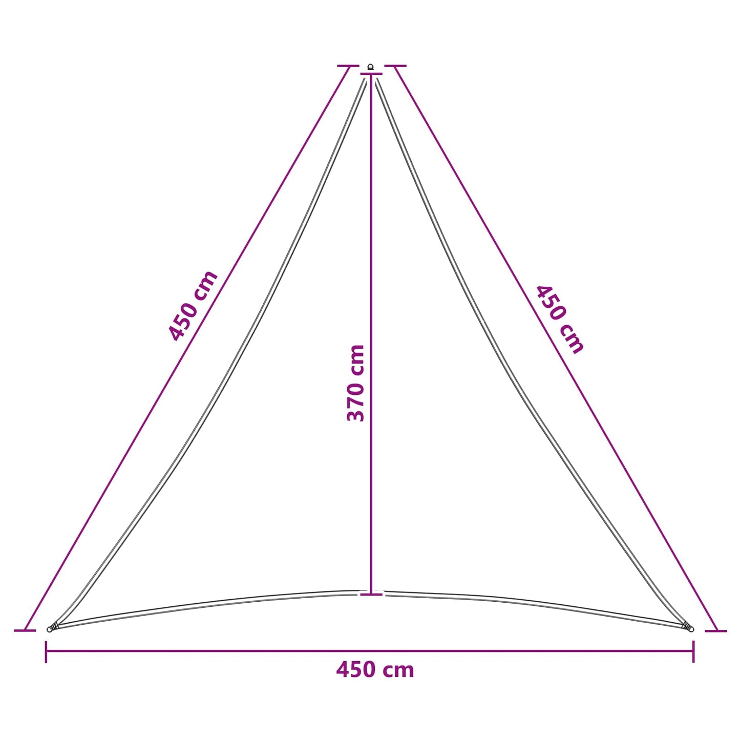 Sunshade Sail Light Grey and White 4.5 x 4.5 x 4.5 m HDPE