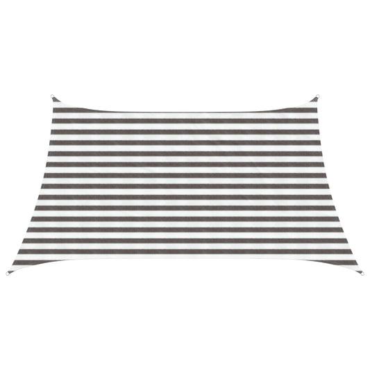 Sunshade Sail Light Grey and White 3 / 4 x 2 m HDPE