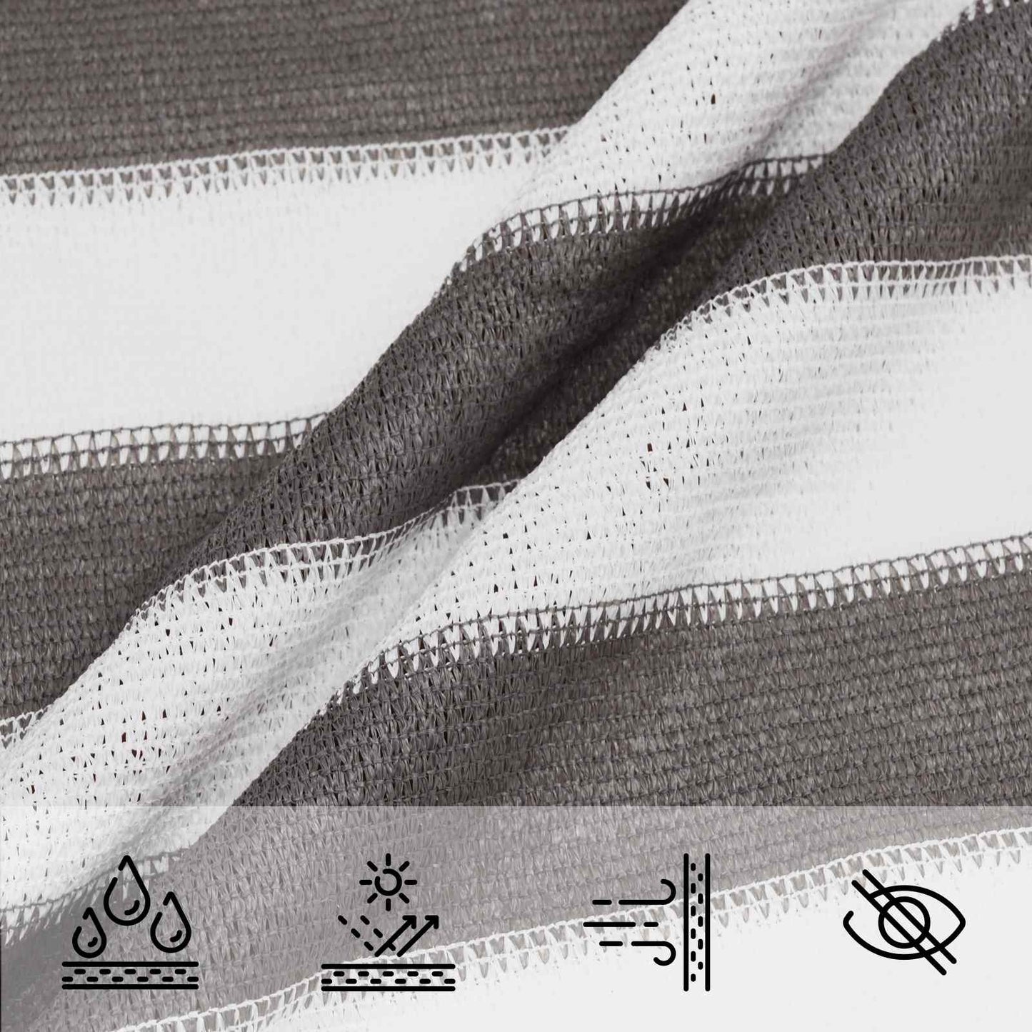 Sunshade Sail Light Grey and White 3 / 4 x 3 m HDPE