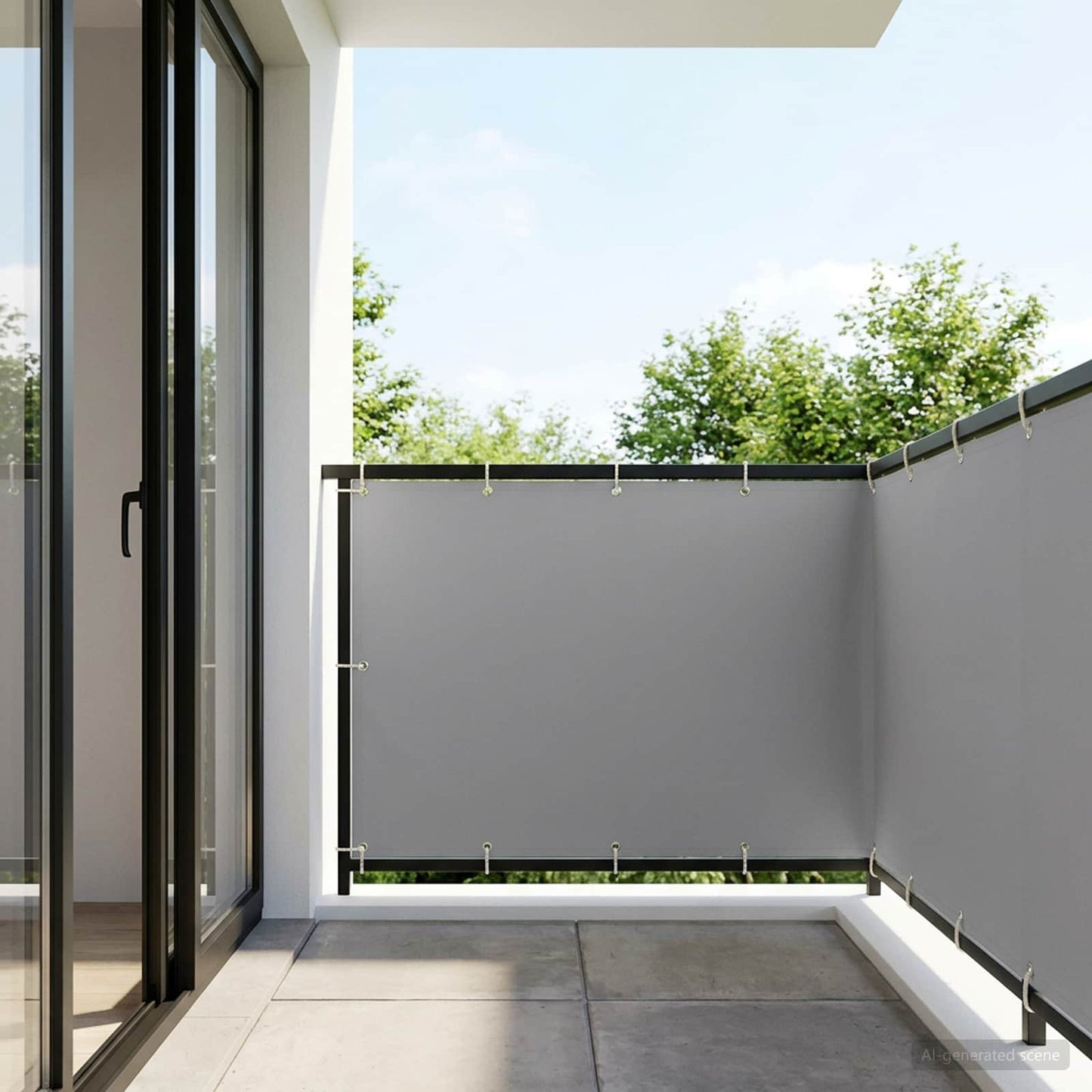 Balcony Privacy Screen 150 x 200 cm Fabric with PU Coated