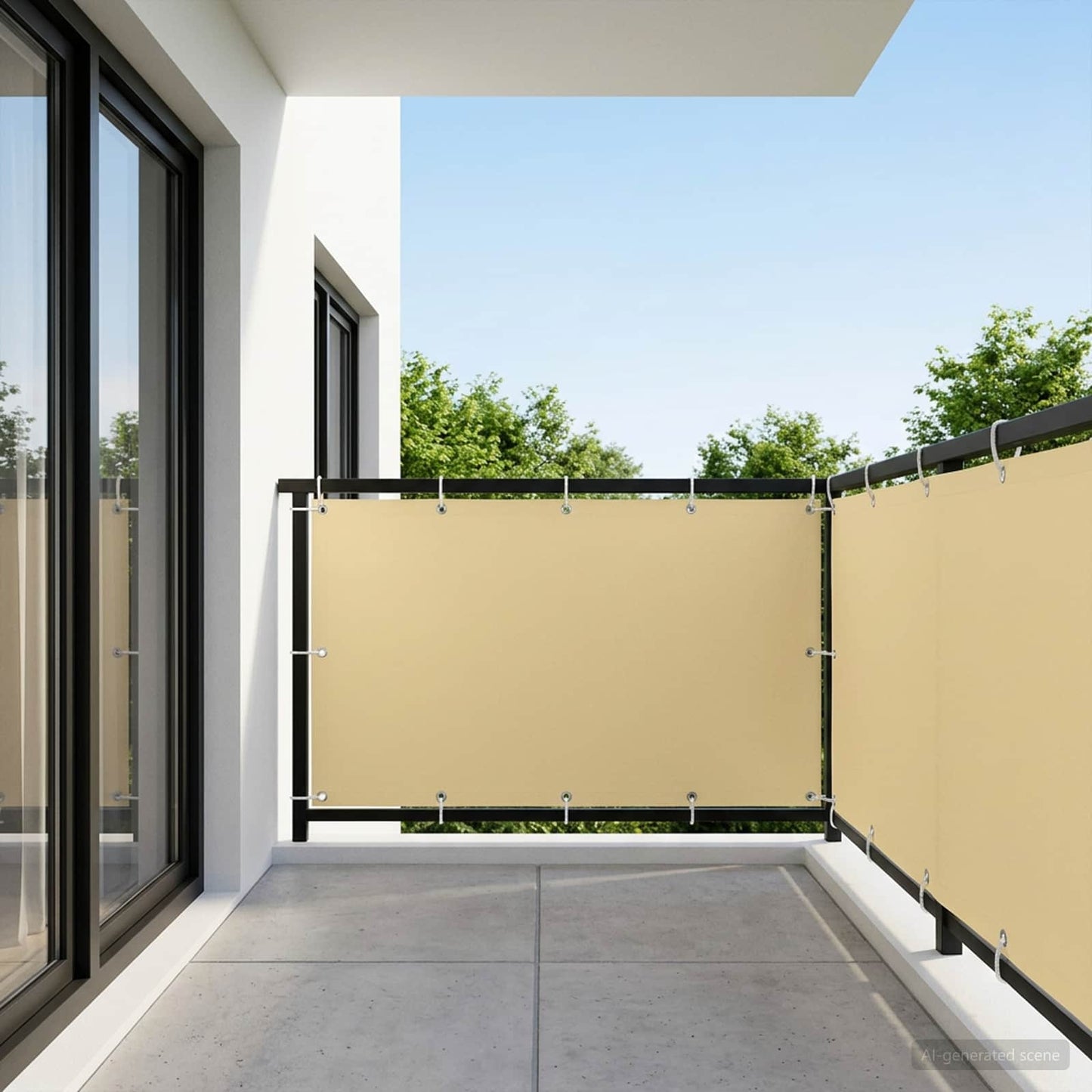 Balcony Privacy Screen 150 x 1000 cm Fabric with PU Coated Sand