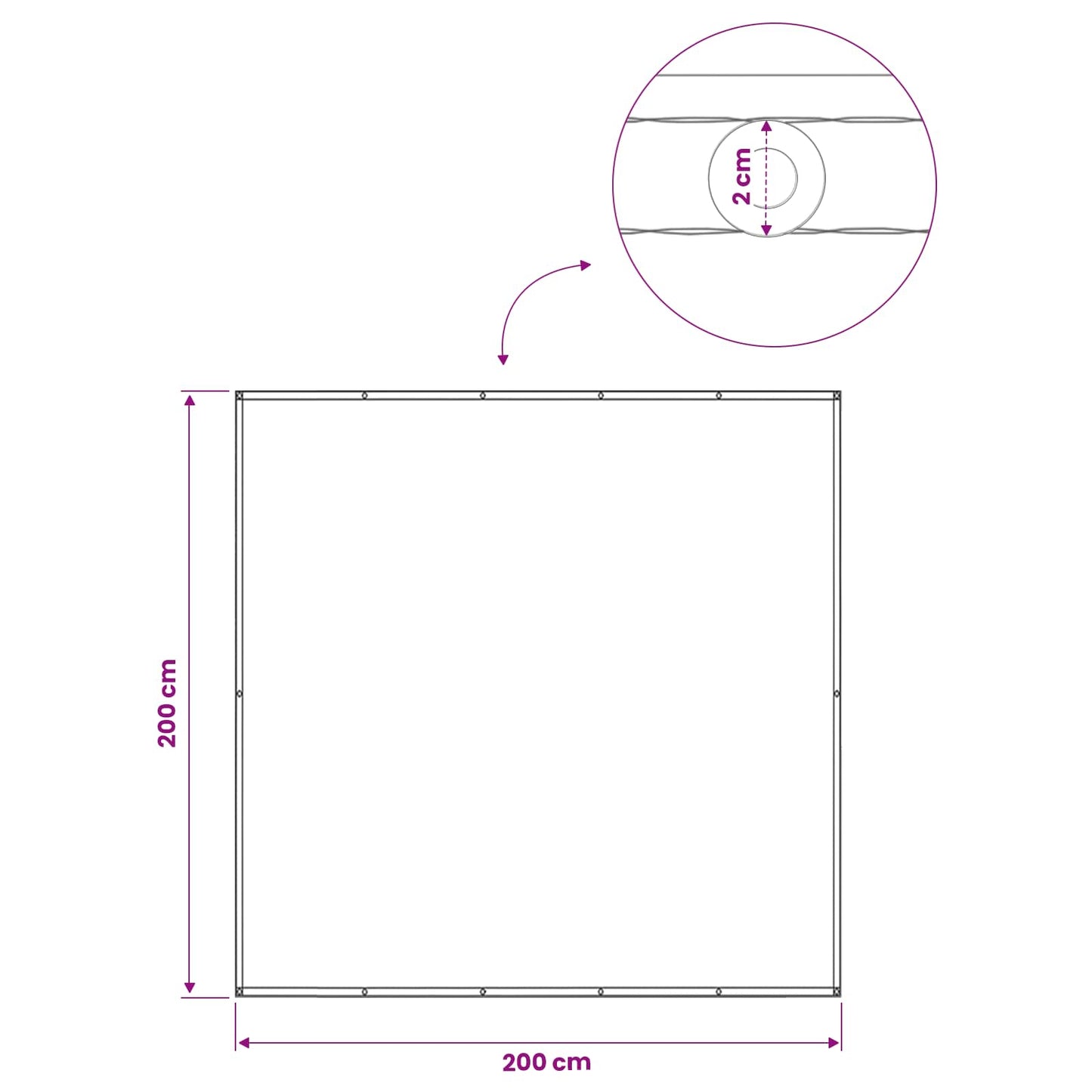 Balcony Privacy Screen 200 x 200 cm Fabric with PU Coated Sand