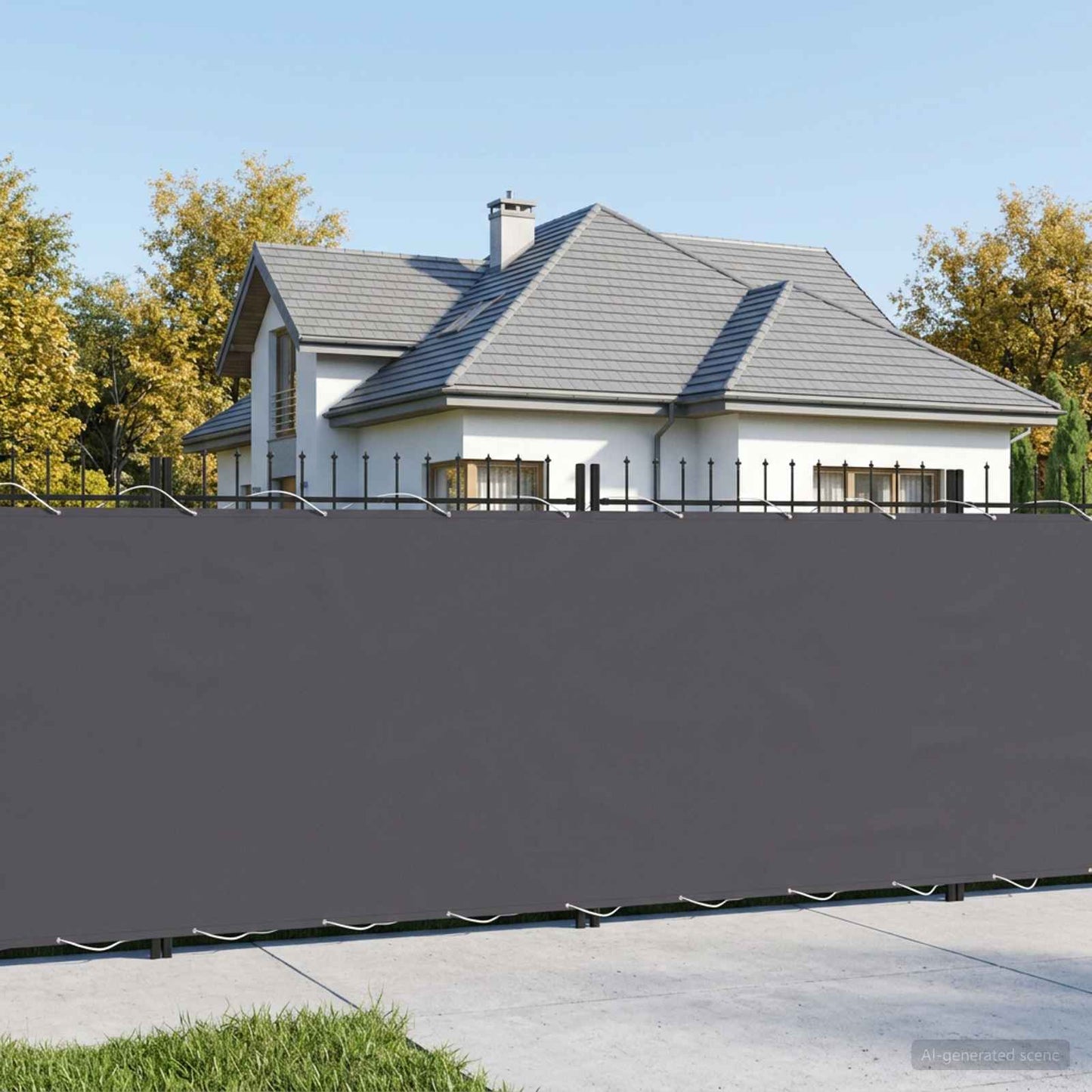 Balcony Privacy Screen 150 x 300 cm Fabric with PU Coated