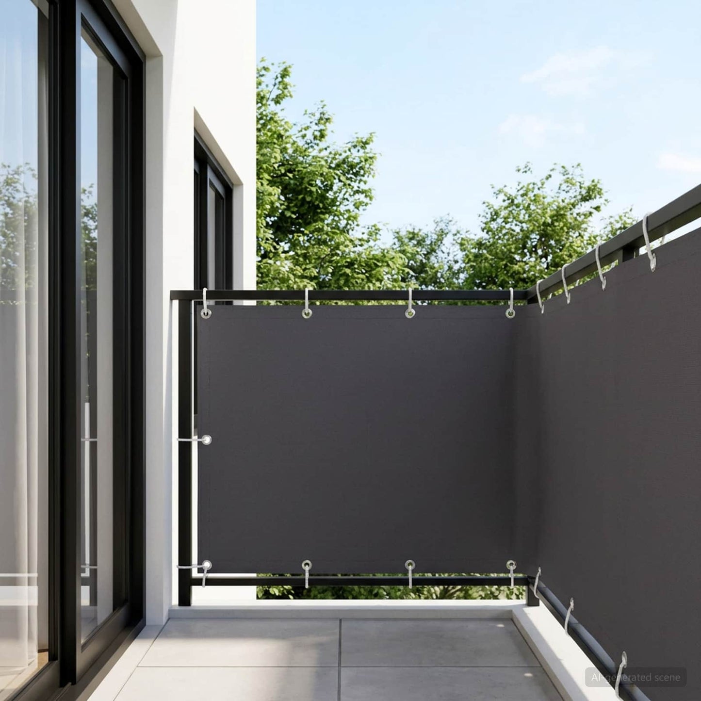 Balcony Privacy Screen 150 x 300 cm Fabric with PU Coated