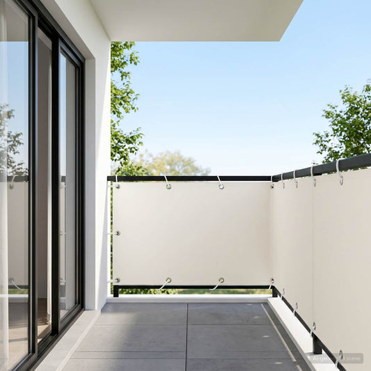 Balcony Privacy Screen 150 x 500 cm Fabric with PU Coated White