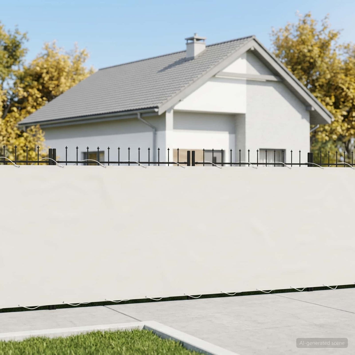 Balcony Privacy Screen 150 x 300 cm Fabric with PU Coated White
