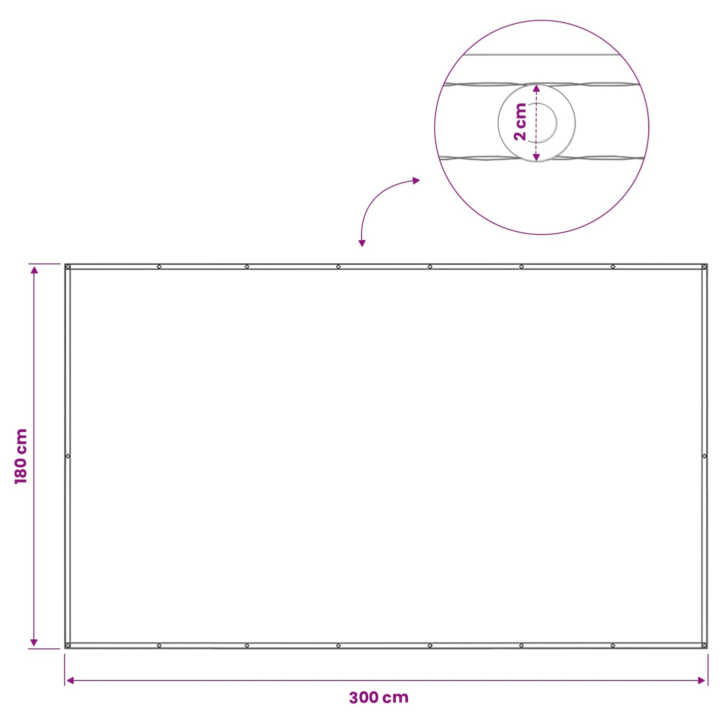 Balcony Privacy Screen 180 x 300 cm Fabric with PU Coated