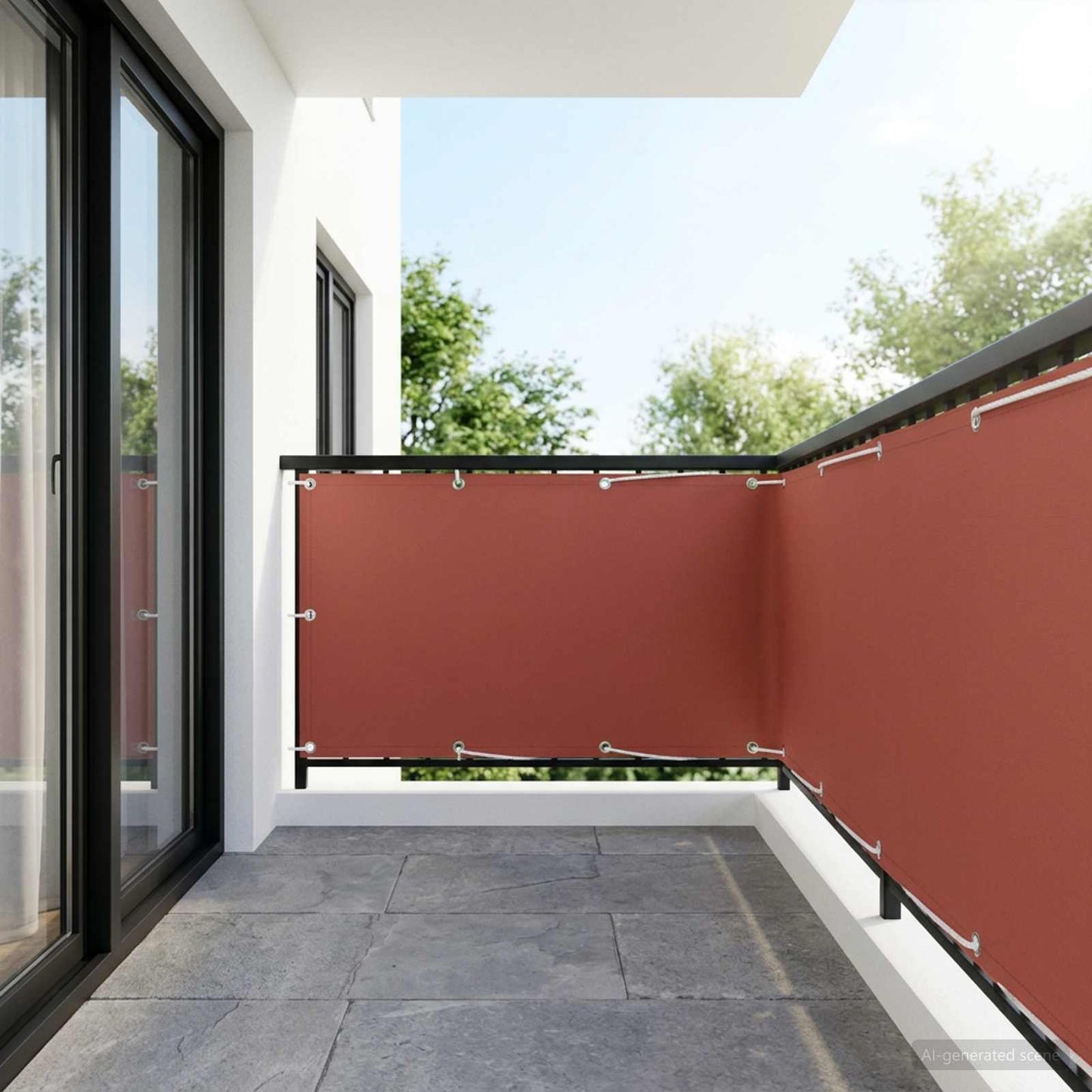 Balcony Privacy Screen 150 x 600 cm Fabric with PU Coated