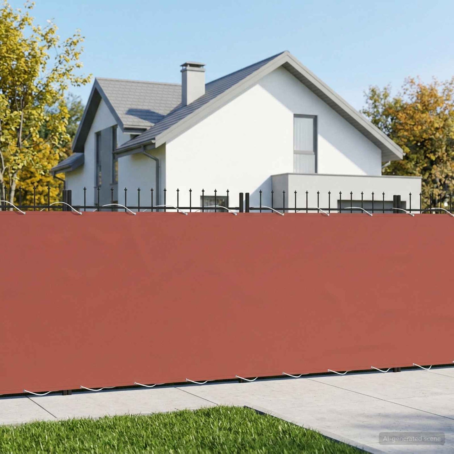 Balcony Privacy Screen 150 x 200 cm Fabric with PU Coated