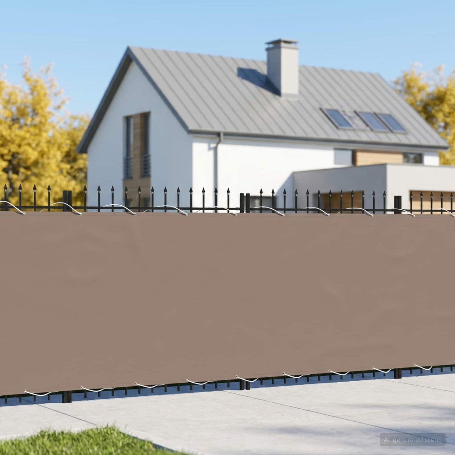Balcony Privacy Screen 200 x 200 cm Fabric with PU Coated Taupe