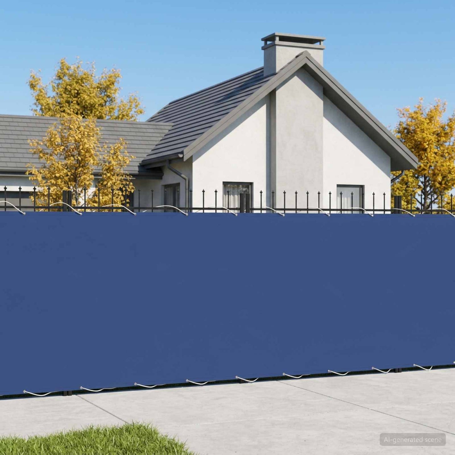 Balcony Privacy Screen 150 x 200 cm Fabric with PU Coated Blue