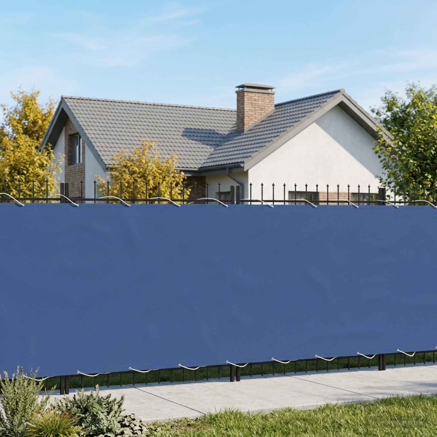 Balcony Privacy Screen 180 x 1000 cm Fabric with PU Coated Blue