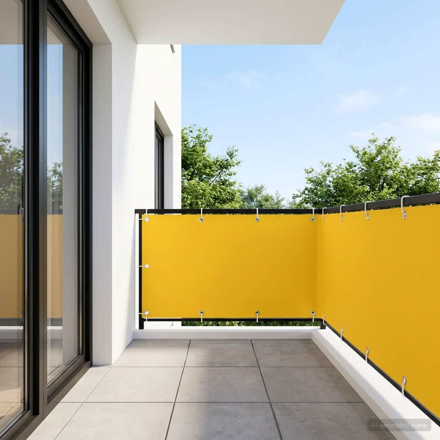 Balcony Privacy Screen 150 x 300 cm Fabric with PU Coated
