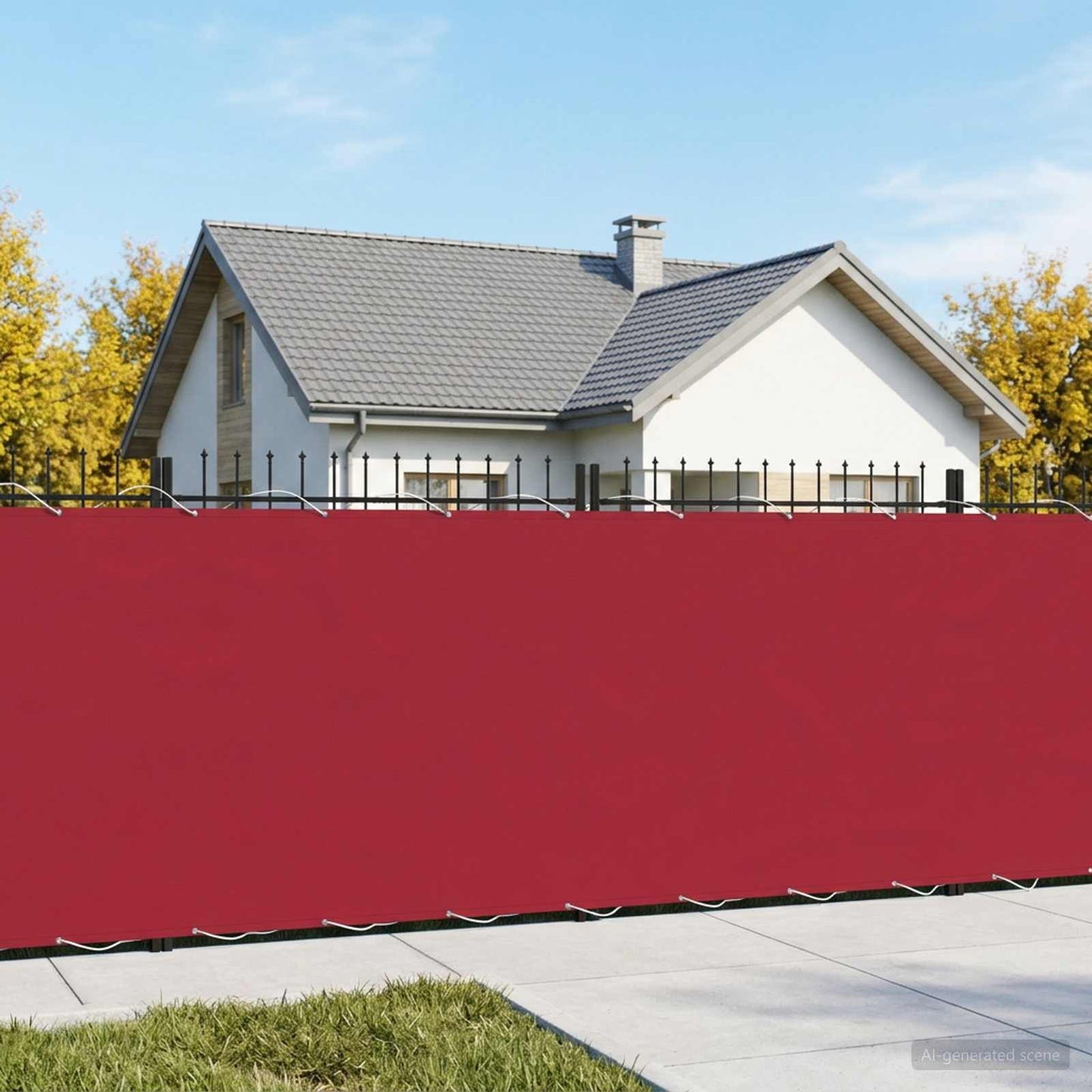 Balcony Privacy Screen 150 x 800 cm Fabric with PU Coated Red
