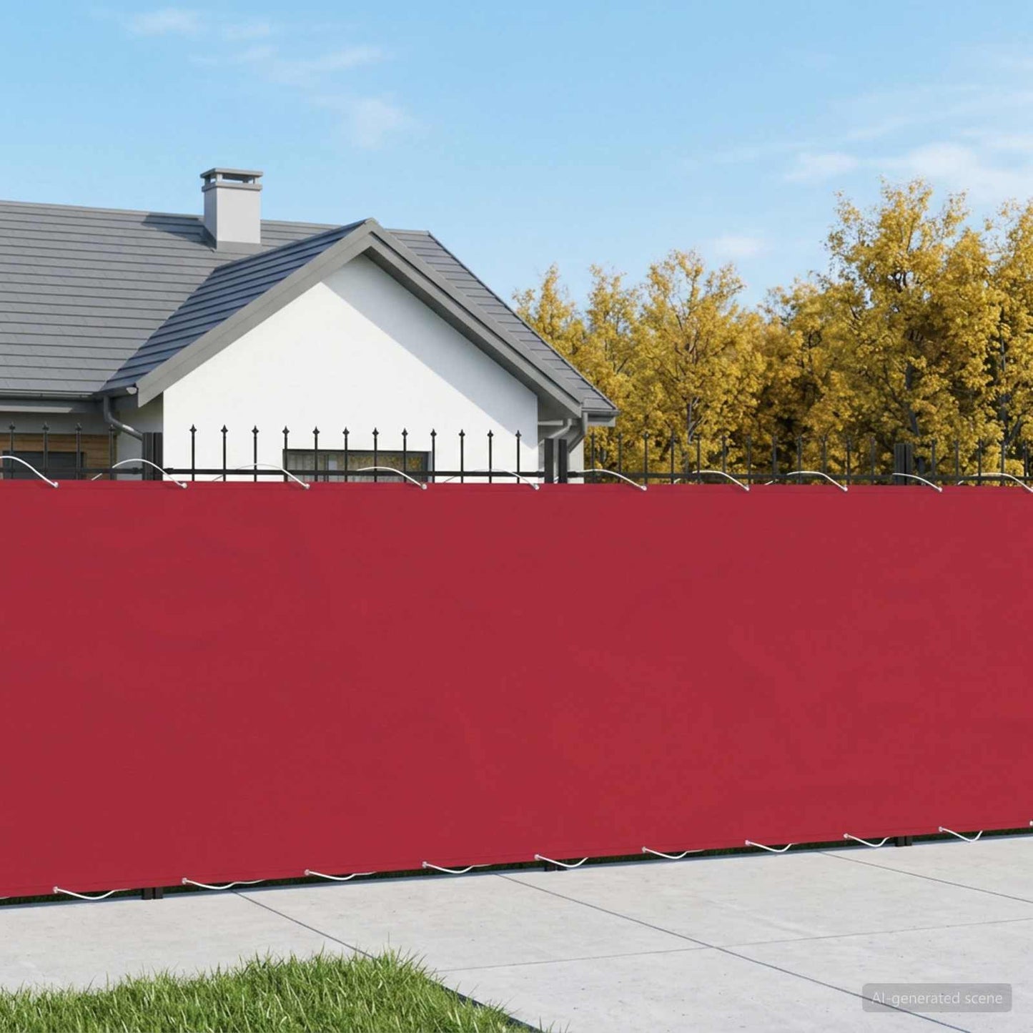 Balcony Privacy Screen 180 x 300 cm Fabric with PU Coated Red