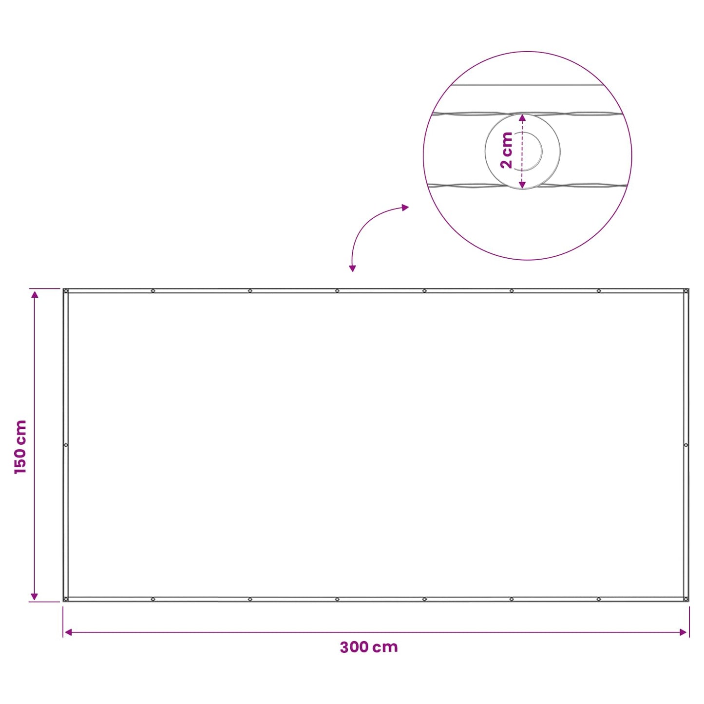 Balcony Privacy Screen 150 x 300 cm Fabric with PU Coated Black