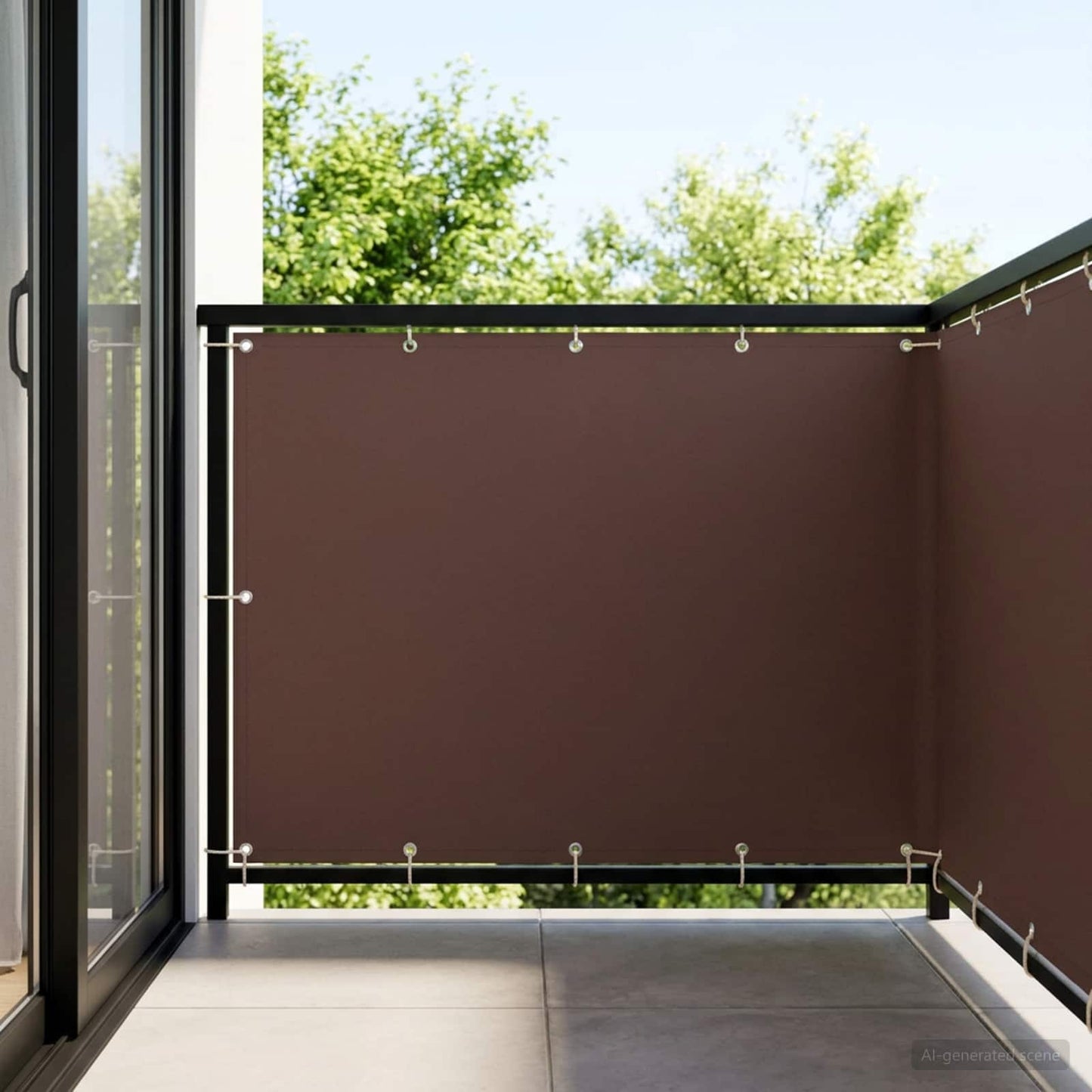 Balcony Privacy Screen 150 x 500 cm Fabric with PU Coated Brown