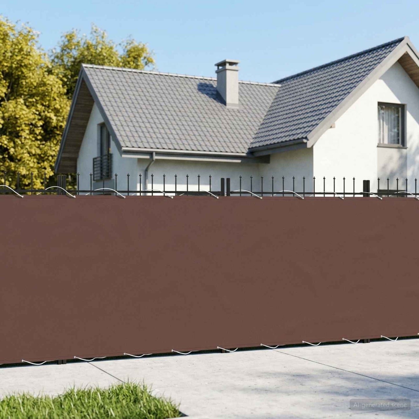 Balcony Privacy Screen 200 x 200 cm Fabric with PU Coated Brown