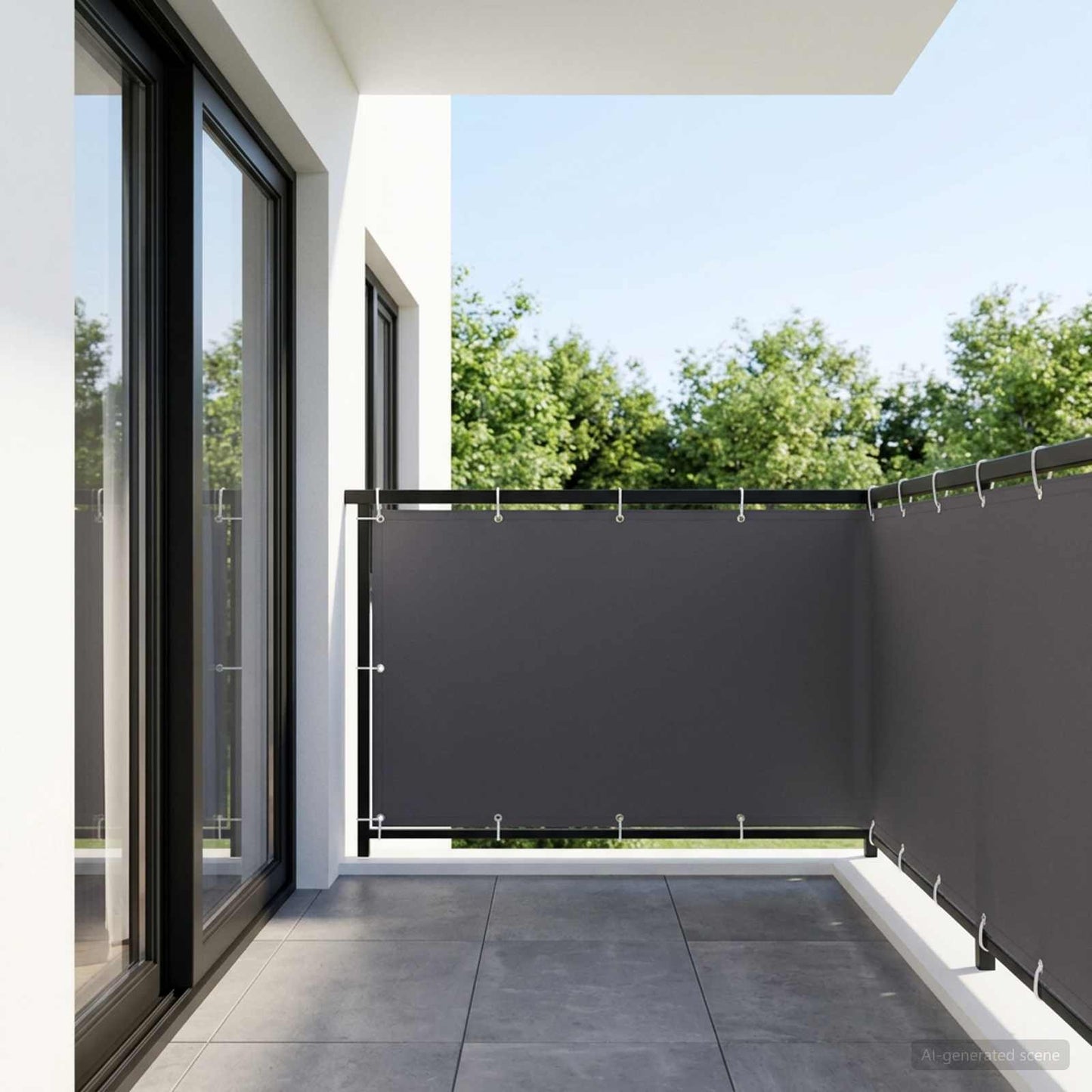 Balcony Privacy Screen 1.2 x 15 m Fabric with PU Coated