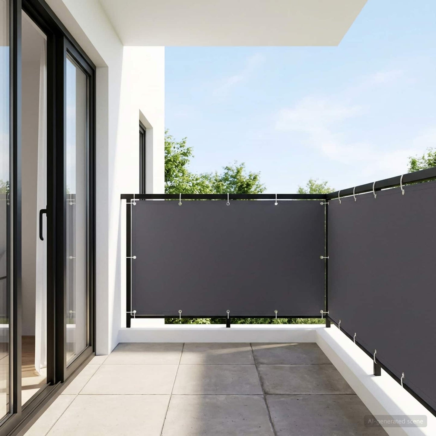 Balcony Privacy Screen 1.2 x 25 m Fabric with PU Coated