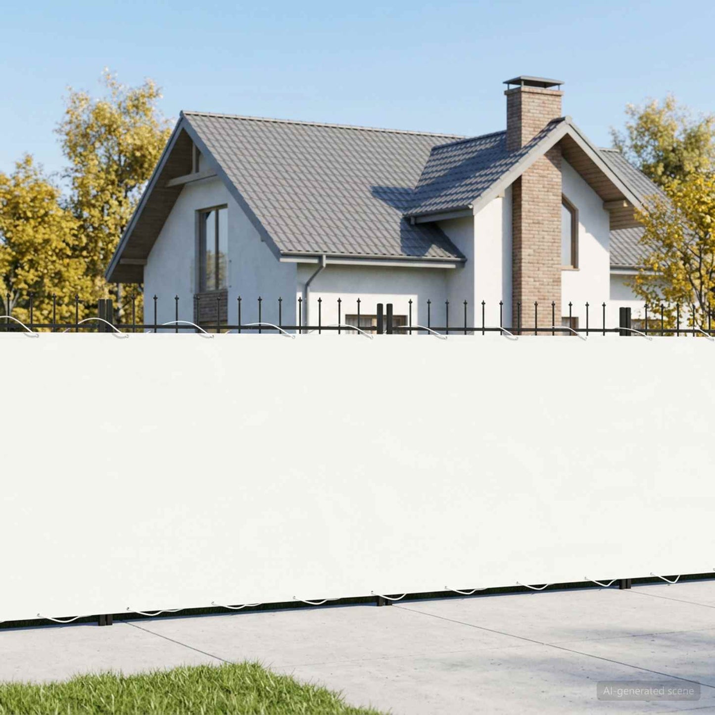 Balcony Privacy Screen 1.2 x 25 m Fabric with PU Coated White