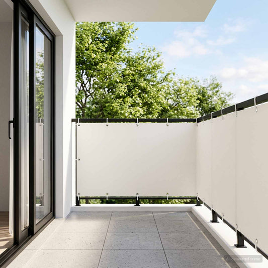 Balcony Privacy Screen 1.2 x 25 m Fabric with PU Coated White