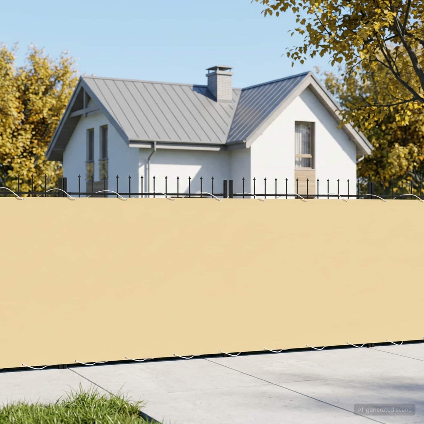 Balcony Privacy Screen 1.2 x 25 m Fabric with PU Coated Beige