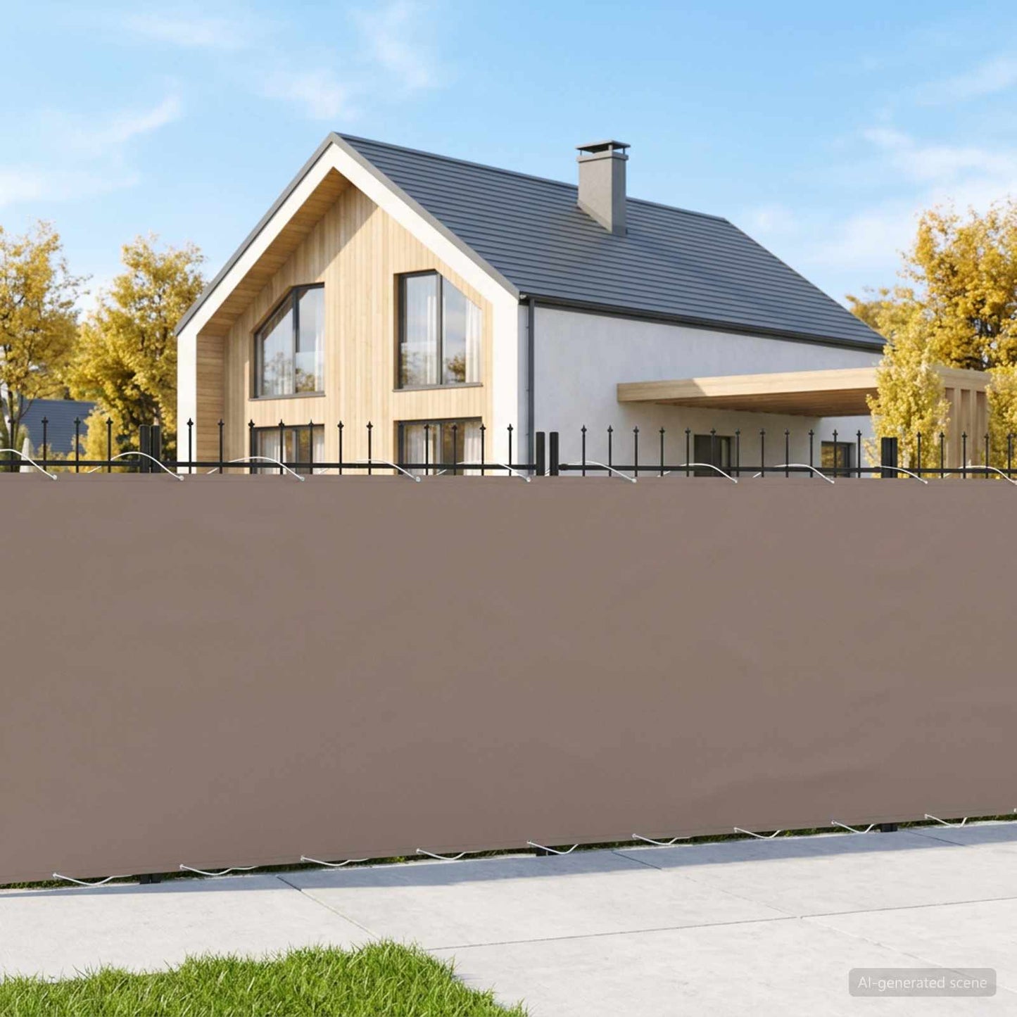 Balcony Privacy Screen 1.2 x 25 m Fabric with PU Coated Taupe