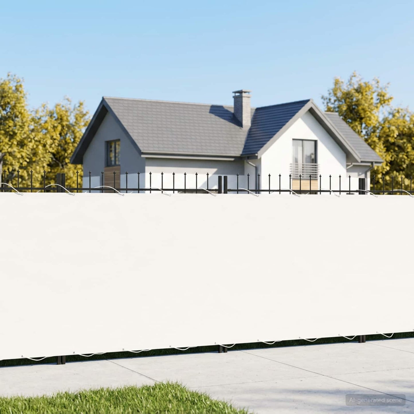 Balcony Privacy Screen 1.5 x 25 m Fabric with PU Coated White