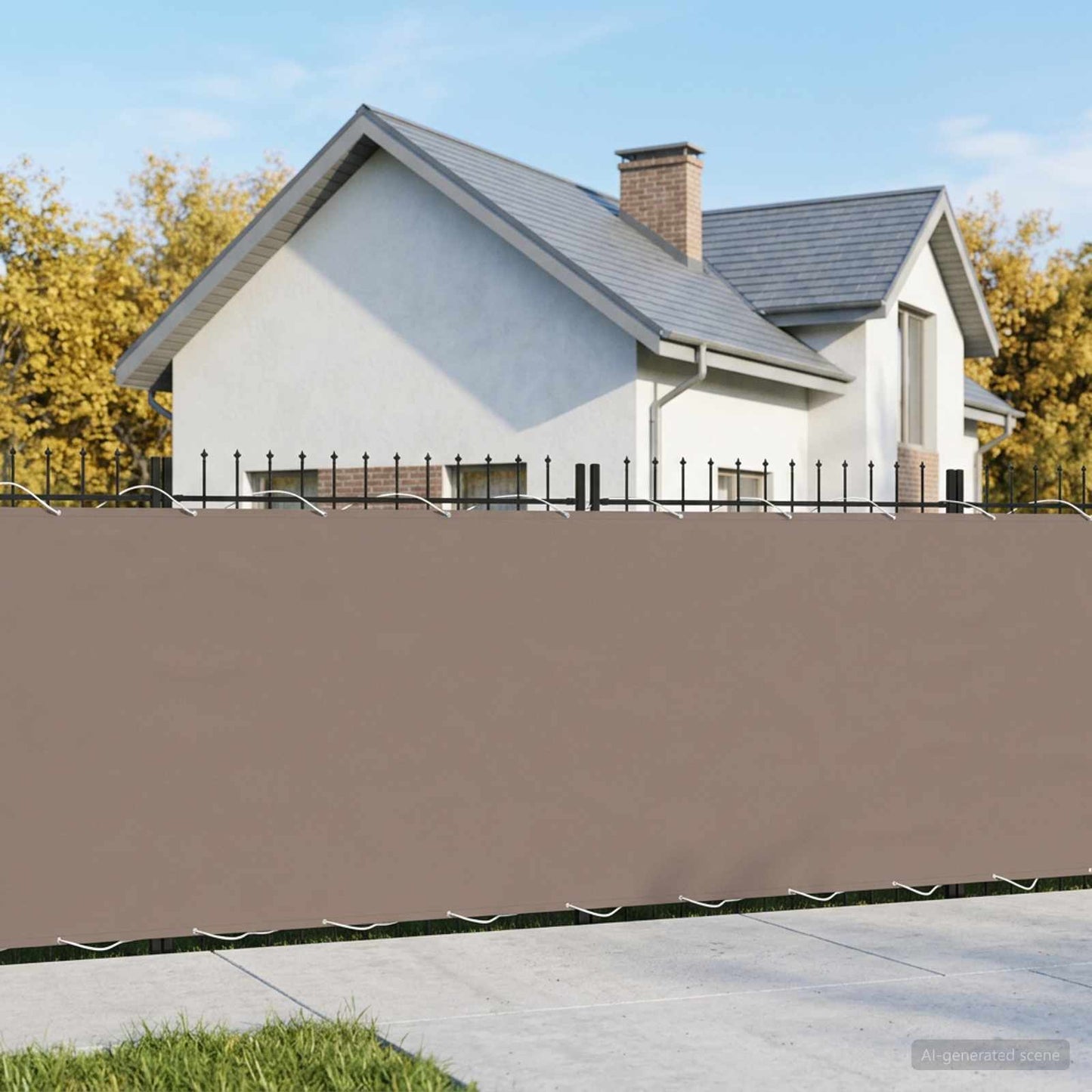 Balcony Privacy Screen 1.5 x 25 m Fabric with PU Coated Taupe