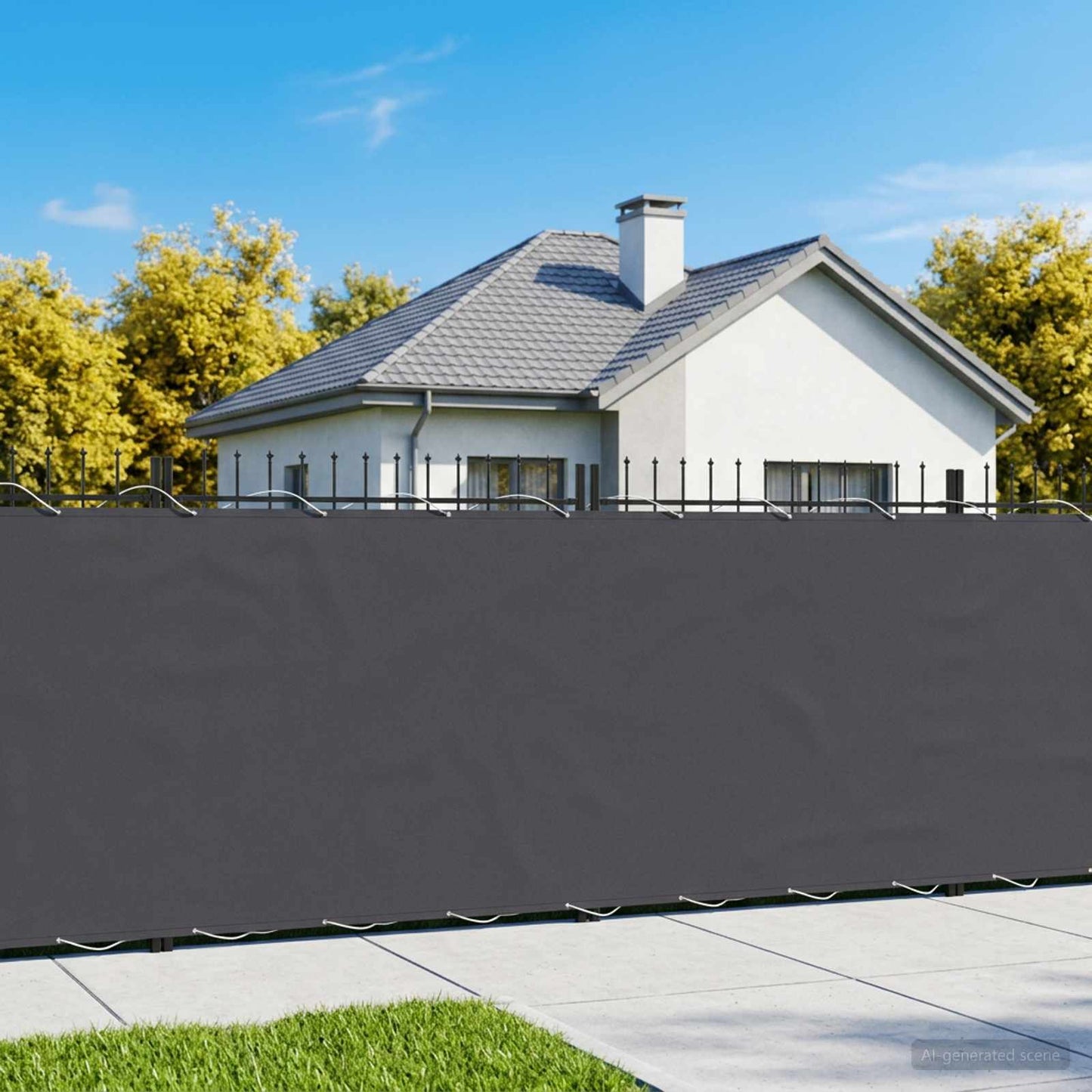 Balcony Privacy Screen 1.5 x 25 m Fabric with PU Coated Black