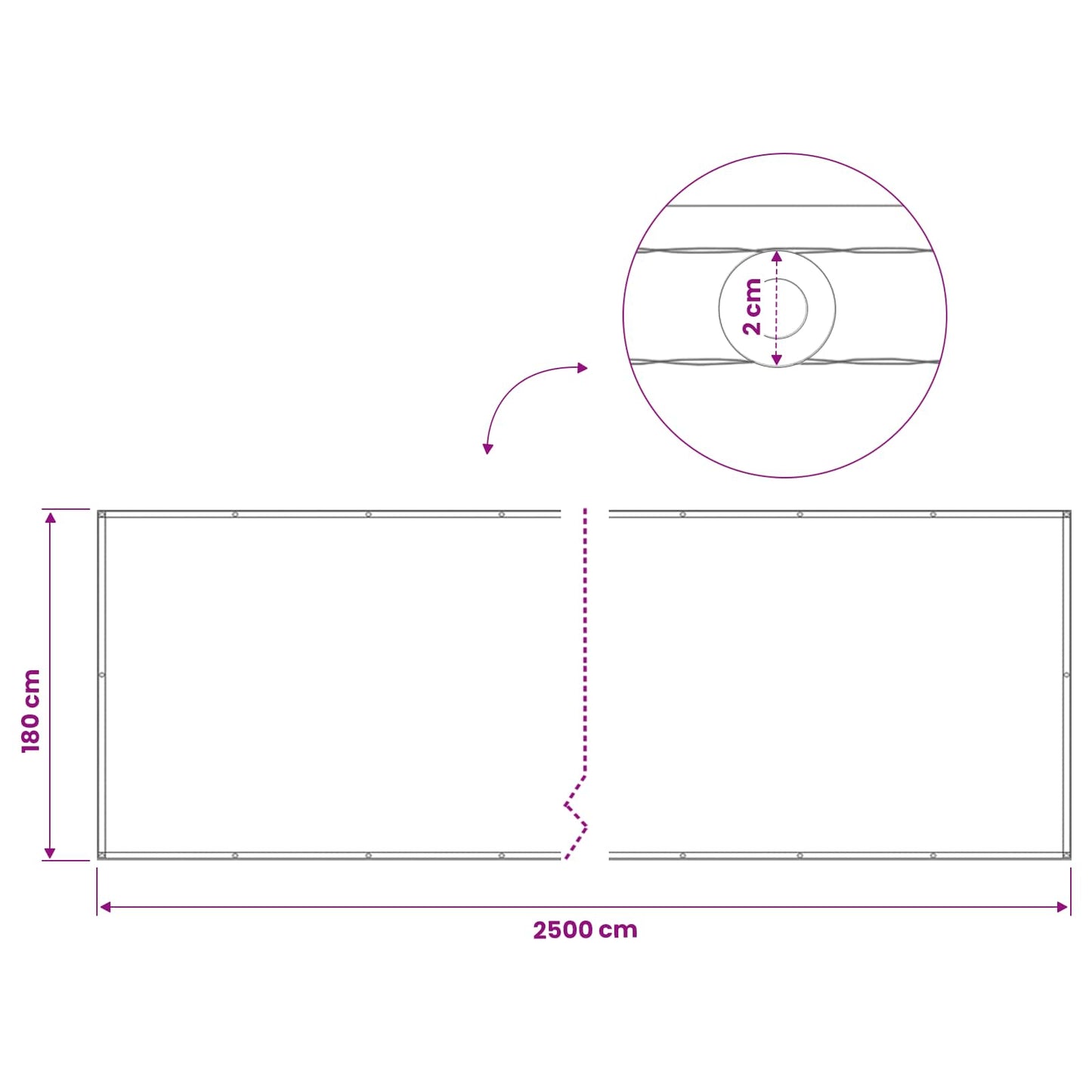 Balcony Privacy Screen 1.8 x 25 m Fabric with PU Coated White