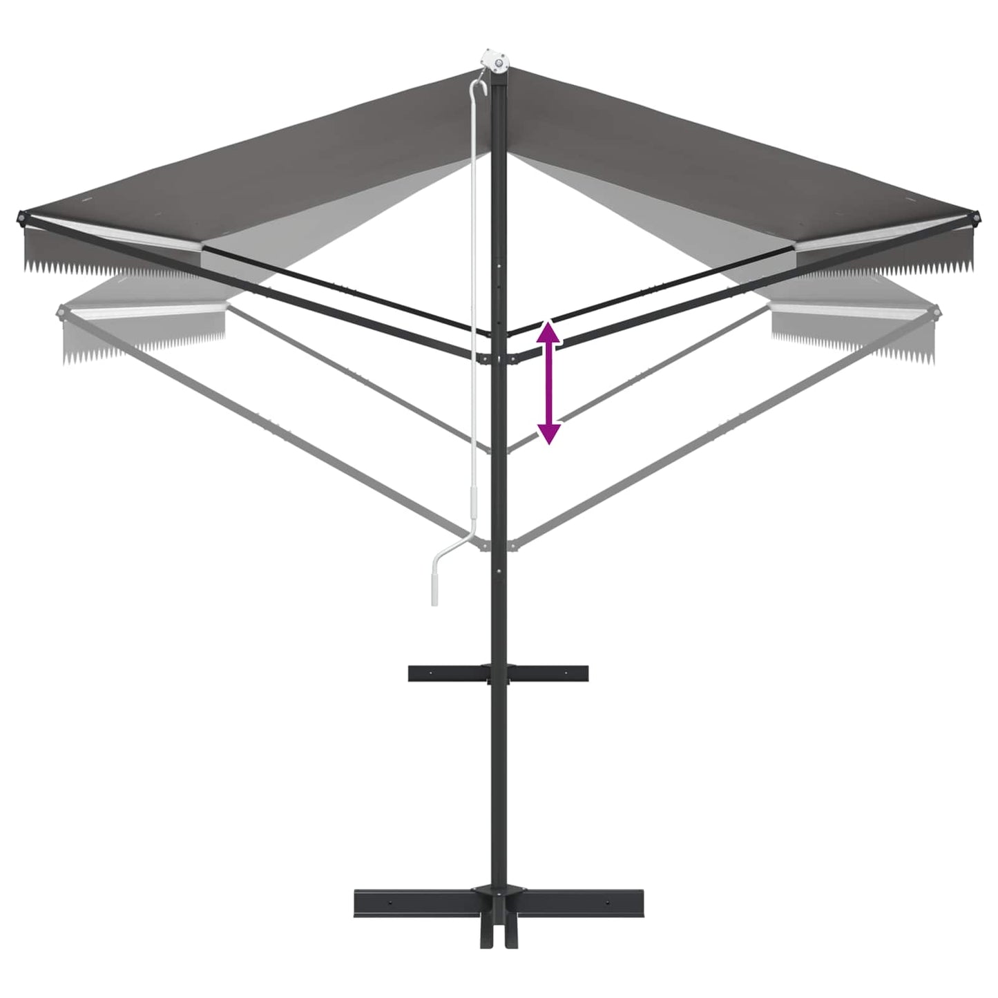 Free Standing Awning Grey 5 x 3 m Polyester